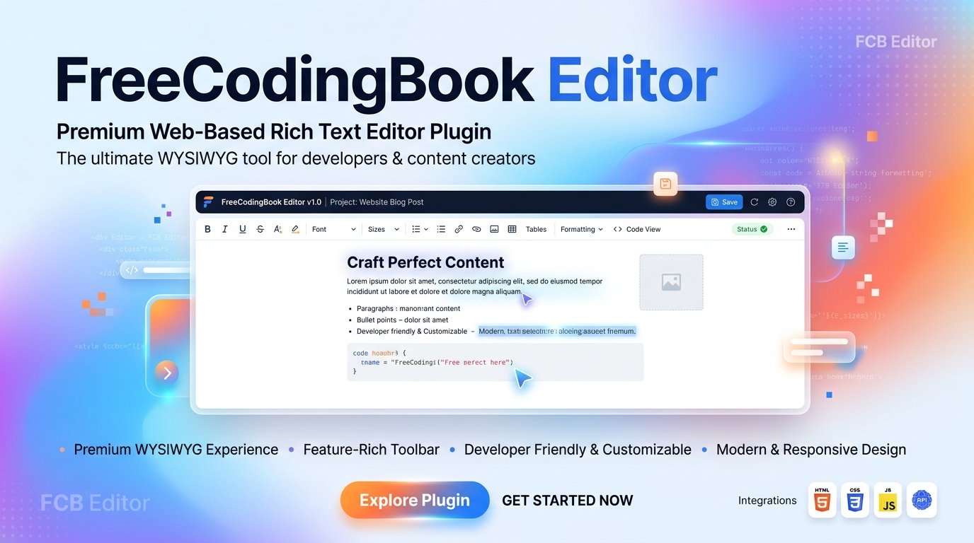 FreeCodingBook Editor – Free Text Editor with Free Source Code